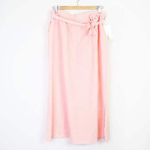 NWT Vintage Jantzen pink gingham maxi skirt Size 1X - Picture 6 of 6